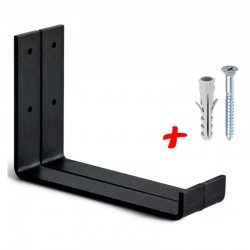 Par(2) Mão Francesa Invertida em Ferro 20cm – Preto