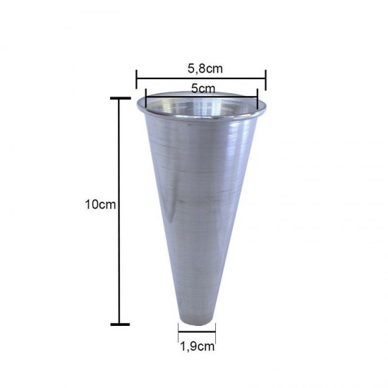 Kit 10 Cones 10cm Escovado para Churros Pizza Cone