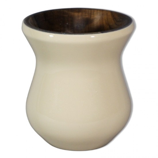 Cuia Madeira Nobre Imbuia Chimarrão Perolizada Bege/Nude