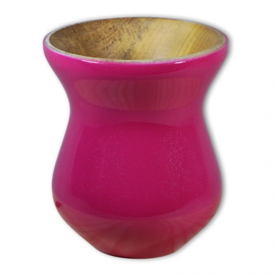 Cuia Madeira Nobre Imbuia Chimarrão Perolizada Rosa