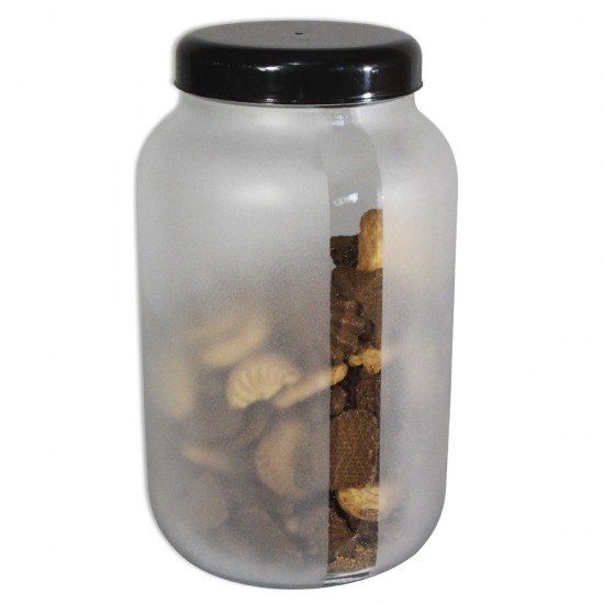 Conjunto 3 Potes Para Mantimentos Vidro Jateado 3,2L Preto