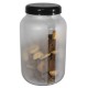 Conjunto 3 Potes Para Mantimentos Vidro Jateado 3,2L Preto