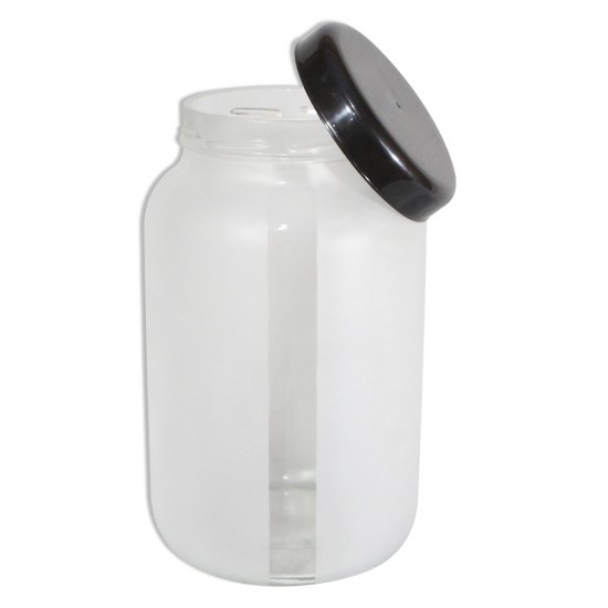 Conjunto 3 Potes Para Mantimentos Vidro Jateado 3,2L Preto