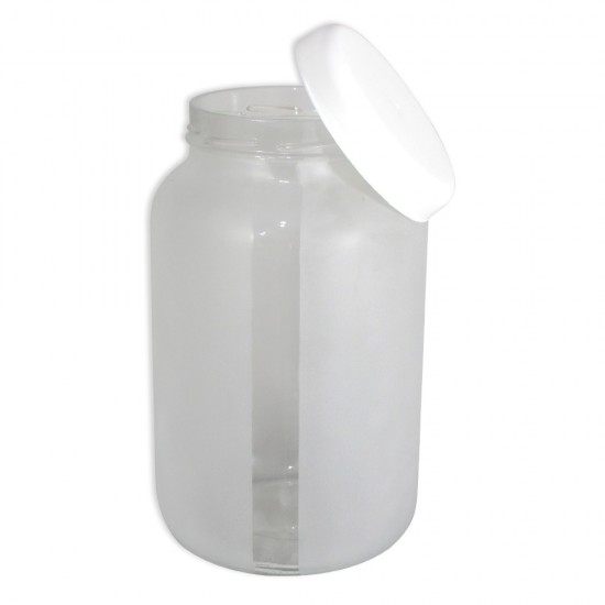 Conjunto 3 Potes Para Mantimentos Vidro Jateado 3,2L Branco