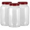 Conjunto 3 Potes Para Mantimentos Vidro 3,2L Vermelho