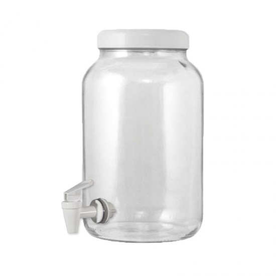 Suqueira Barrica Vidro Multiuso com Torneira 3,2 Litros Branco