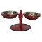 Comedouro Metal Duplo Pequeno com Altura Regulável – Vermelho Pigmentado