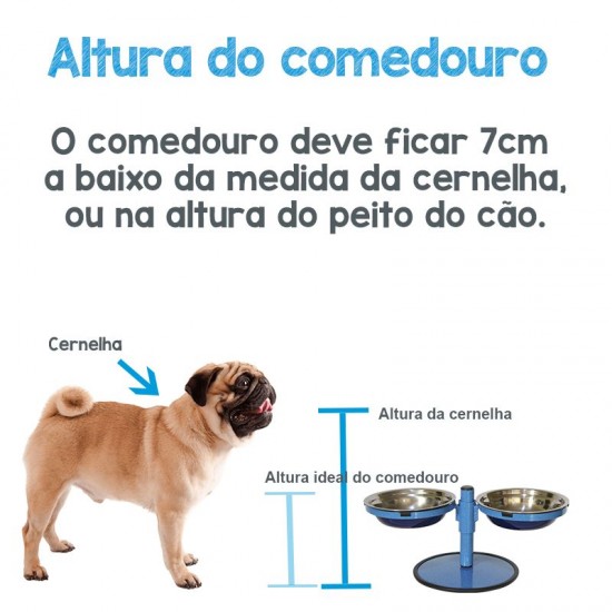 Comedouro Metal Duplo Pequeno com Altura Regulável – Vermelho Pigmentado
