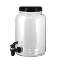 Barrica Vidro com tampa e torneira Cromo Plastica PRETO