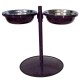 Comedouro Metal Duplo Grande com Altura Regulável – Roxo Pigmentado