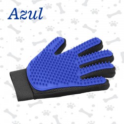 Luva Escova Mágica Tira Pelos Dos Pets Cães E Gatos – Azul  Esquerda