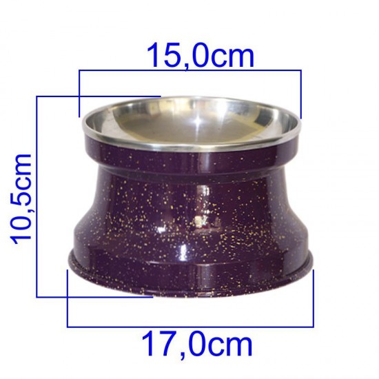 Comedouro Alumínio Gatos Medio 400ml – Roxo Pigmentado