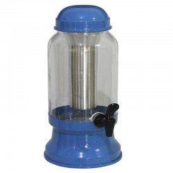 Barrica Suqueira de Vidro 3.2 litros com Porta Gelo Azul Pigmentado