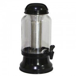 Barrica Suqueira de Vidro 3.2 litros com Porta Gelo Preto Liso