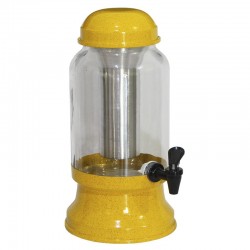 Barrica Suqueira de Vidro 3.2 litros com Porta Gelo Amarela