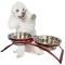 Comedouro Duplo Mini Metal e Pratos em Inox – Vermelho Pigmentado