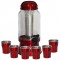 Barrica Suqueira 3,2 Lt com Copos e Porta Gelo Completa Vermelho Verniz