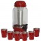 Barrica Suqueira 3,2 Lt com Copos e Porta Gelo Completa Vermelho Pigmentado