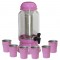 Barrica Suqueira 3,2 Lt com Copos e Porta Gelo Completa Rosa Pigmentado