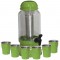 Barrica Suqueira 3,2 Lt com Copos e Porta Gelo Completa Verde Pigmentado