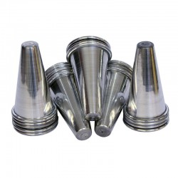 Kit 50 Cones para Pizza Cone em Alumínio Polido 8cm