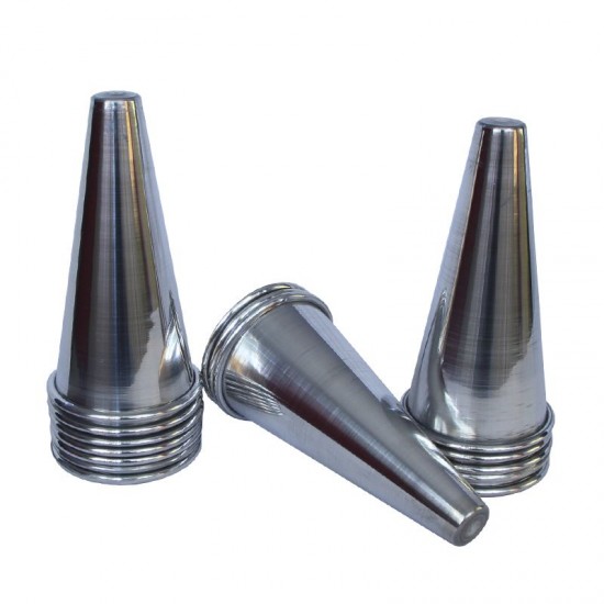 Kit 10 Cones para Pizza Cone em Alumínio Polido 10cm