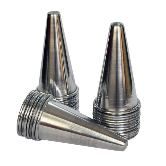 Kit 10 Cones para Pizza Cone em Alumínio Polido 12cm