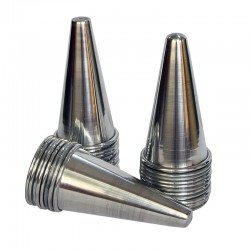 Kit 24 Cones para Pizza Cone em Alumínio Polido 12cm