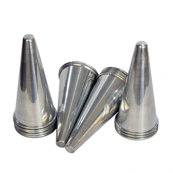 Kit 10 Cones para Pizza Cone em Alumínio Polido 15cm
