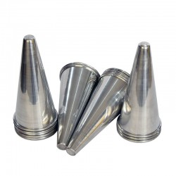 Kit 30 Cones para Pizza Cone em Alumínio Polido 15cm