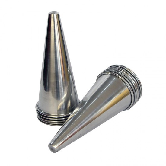 Kit 10 Cones para Pizza Cone em Alumínio Polido 17cm