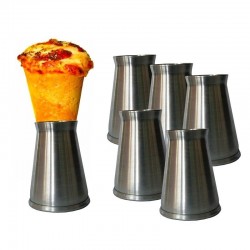 10 Suporte para Assar Individual Médio para Cones 10 12 e 14cm Escovado