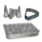 Kit Pizza Cone Assadeira 24 cavidades + 48 Cones 14cm + Faca