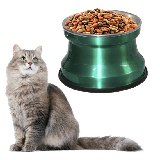 Comedouro Alumínio Gatos Medio 400ml – Verde Verniz