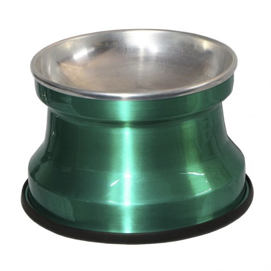 Comedouro Alumínio Gatos Medio 400ml – Verde Verniz