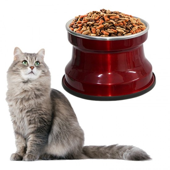 Comedouro Alumínio Gatos Medio 400ml – Vermelho Verniz