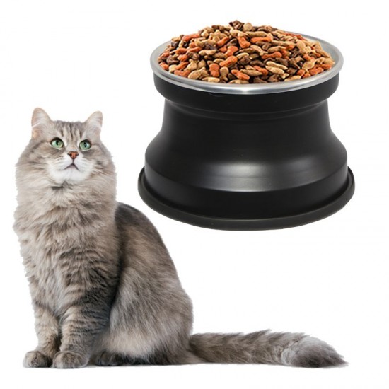 Comedouro Alumínio Gatos Medio 400ml – Preto Liso