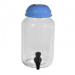 Suqueira Barrica para Suco em Vidro sem Base 3,2 Litros Azul Pigmentado