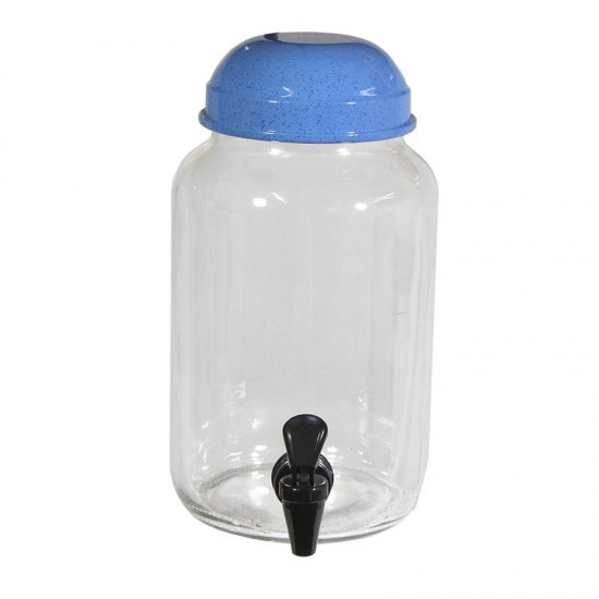 Suqueira Barrica para Suco em Vidro sem Base 3,2 Litros Azul Pigmentado