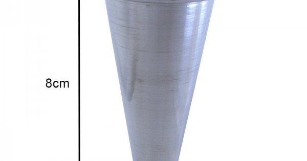 Cone para Pizza Cone em Alumínio Polido 8cm