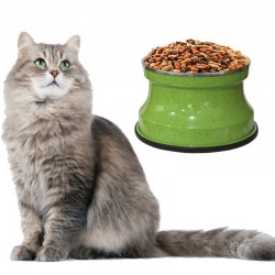 Comedouro Alumínio Gatos Medio 400ml – Verde Pigmentado