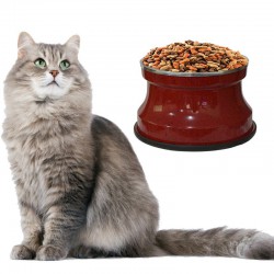 Comedouro Alumínio Gatos Medio 400ml – Vermelho Pigmentado