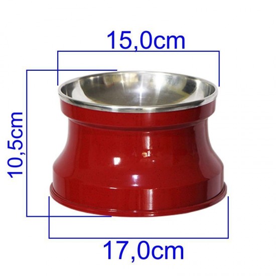 Comedouro Alumínio Gatos Medio 400ml – Vermelho Pigmentado
