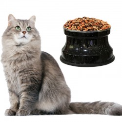 Comedouro Alumínio Gatos Medio 400ml – Preto Pigmentado