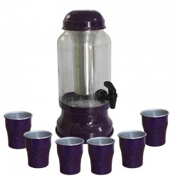 Barrica Suqueira 3,2 Lt com Copos e Porta Gelo Completa Roxo Pigmentado