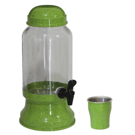 Suqueira Barrica para Suco em Vidro 3,2 Litros Verde Pigmentado