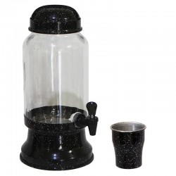 Suqueira Barrica para Suco em Vidro 3,2 Litros Preto Pigmentado