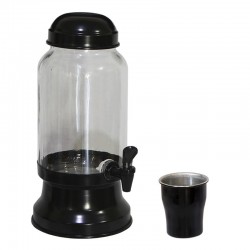 Suqueira Barrica para Suco em Vidro 3,2 Litros Preto Liso