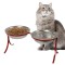 Comedouro Alto para Gatos em Inox Duplo – Vermelho