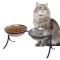 Comedouro Alto para Gatos em Inox Duplo – Roxo